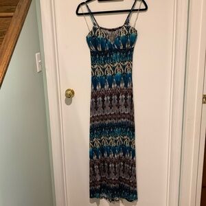 Elegant Blue and Black Maxi Dress